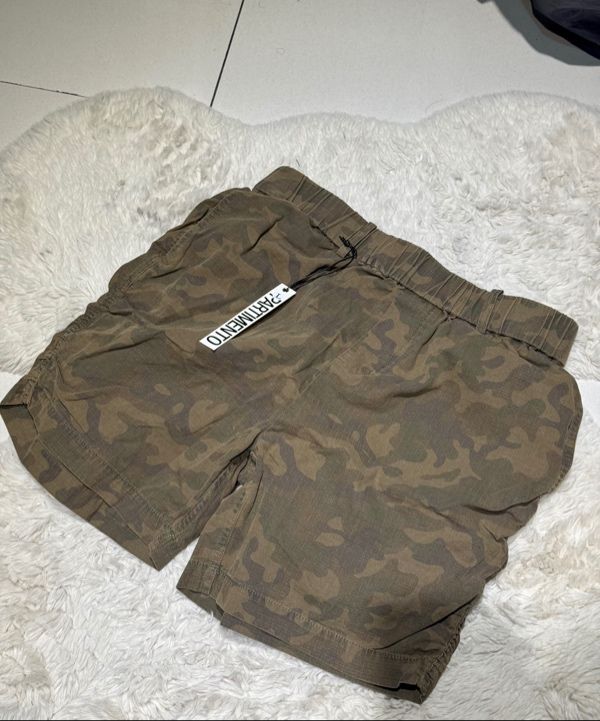 PARTIMENTOのVintage Camo Side Puckering Shorts MUSINSA | PARTIMENTO Vintage Camo Side Puckering Shorts Brown