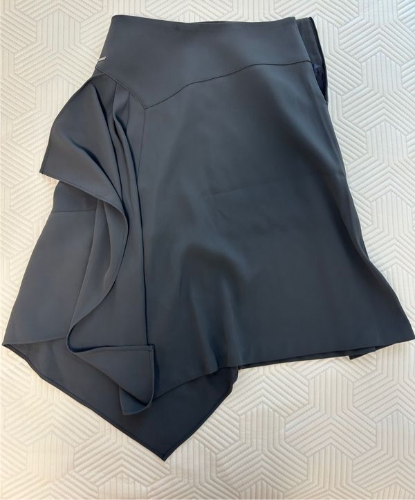MUSINSA | MISEKI SEOUL Side pleats gathered midi skirt CHARCOAL