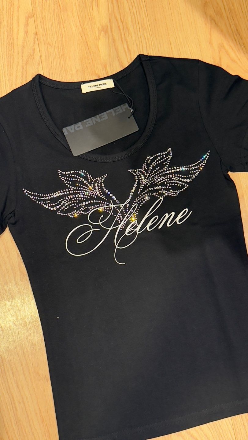 MUSINSA公式 | HELENE PARIS Angel Lettering Cubic Half T