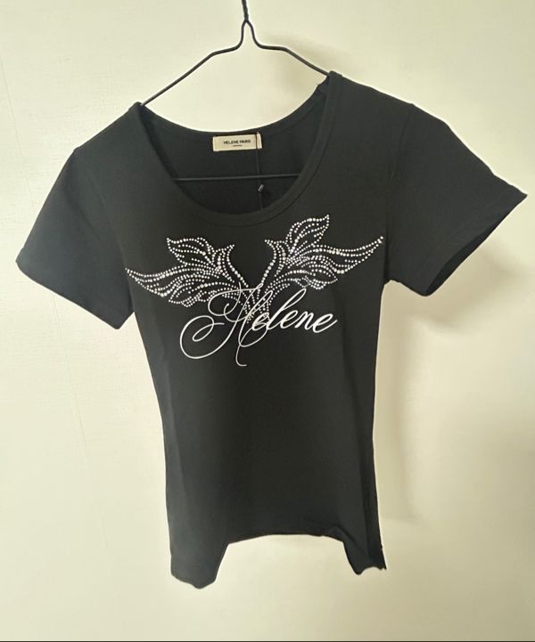 MUSINSA | HELENE PARIS Angel Lettering Cubic Half T-Shirt