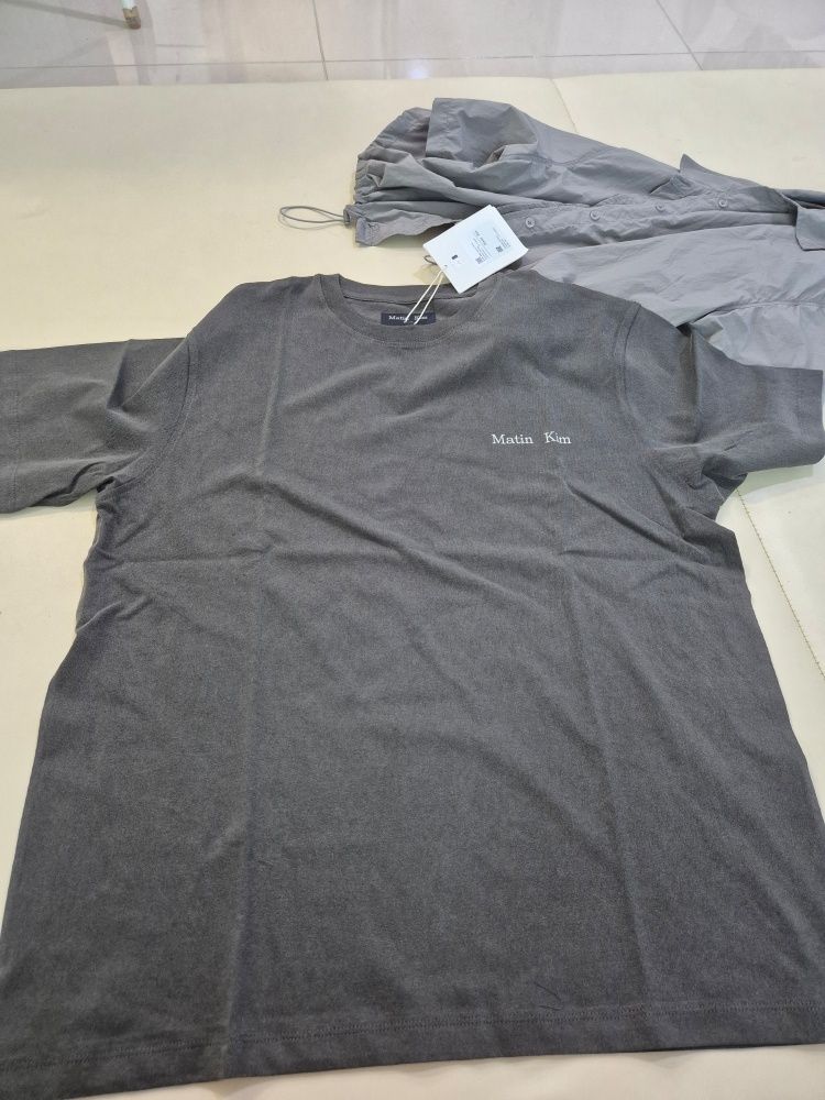 MUSINSA | MATIN KIM VINTAGE WASHED LOGO TOP FOR MEN IN CHARCOAL