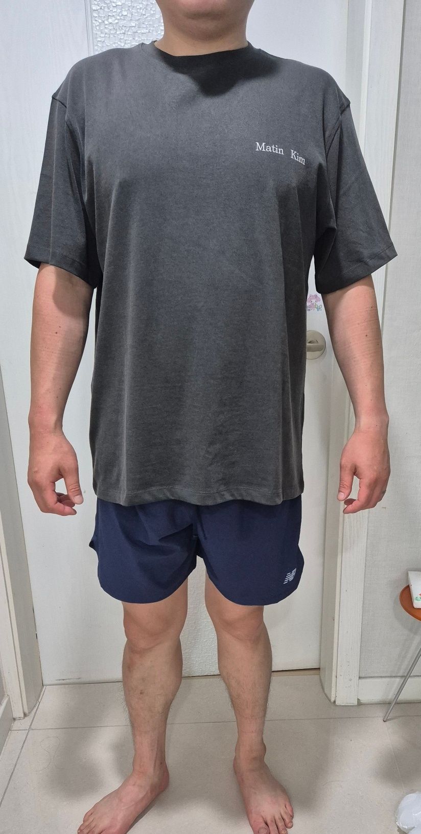 MUSINSA | MATIN KIM VINTAGE WASHED LOGO TOP FOR MEN IN CHARCOAL