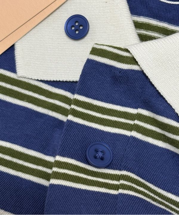 【Sinoon】 Stripe Half Sleeve PK Shirt 3色 MUSINSA | SINOON Stripe Half Sleeve PK Shirt (Blue)