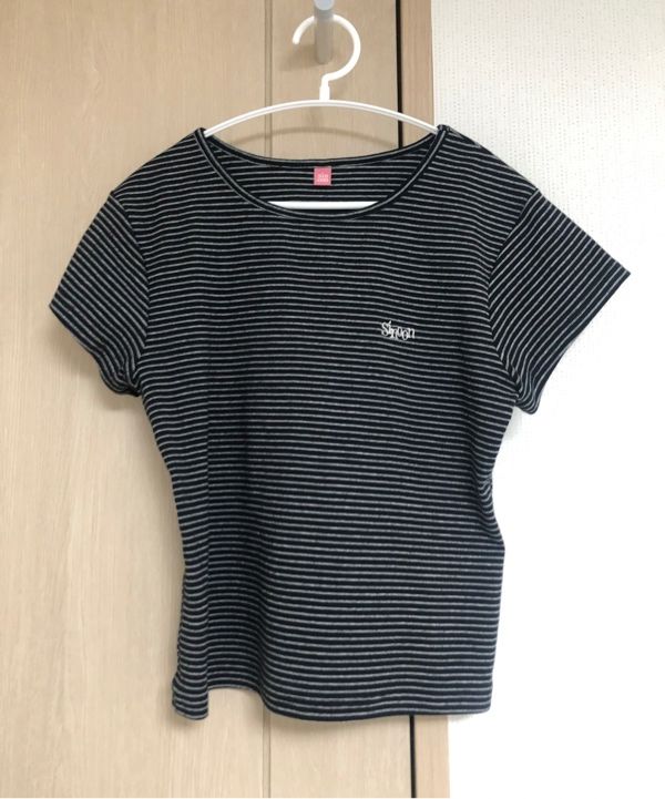 MUSINSA | SINOON Stripe Cap Sleeve T-shirt (Melange Grey)