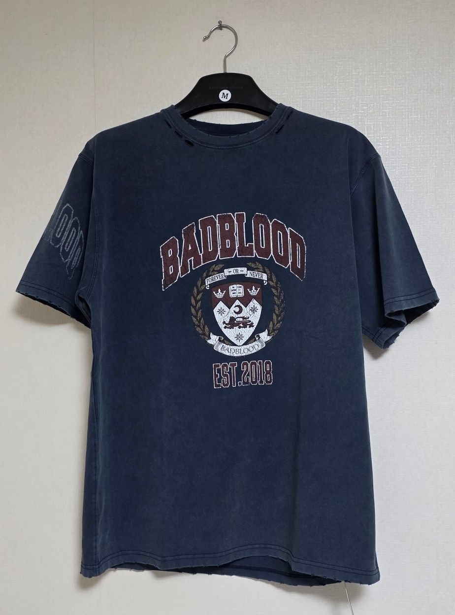 ★BADBLOOD ★WORKSHOP PRINT DISTRESSED T-SHIRT MUSINSA | BADBLOOD Workshop Print Distressed T-Shirt - Black
