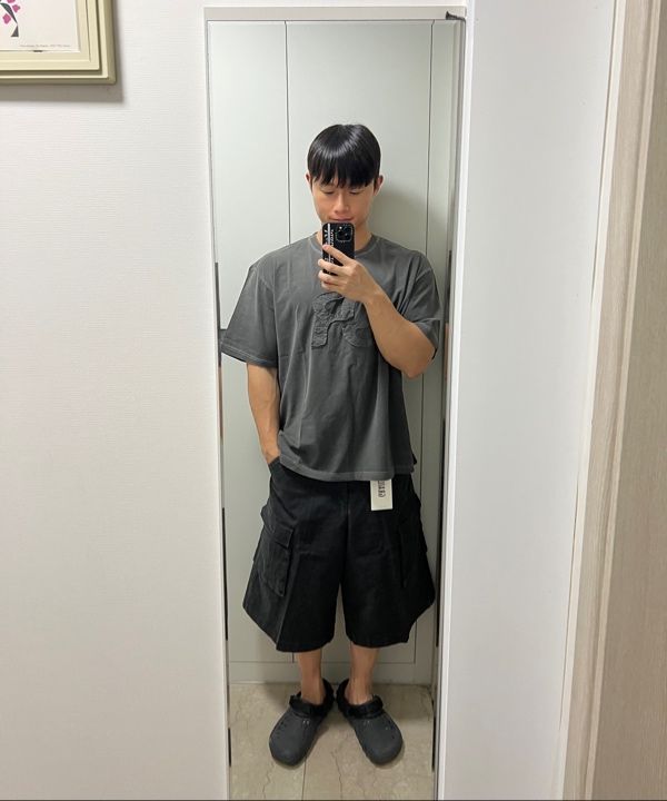 ★2025HS新作★GRAILZ★WASHED CARGO BERMUDA PANTS MUSINSA | GRAILZ WASHED CARGO BERMUDA PANTS [DIRTY BLACK]