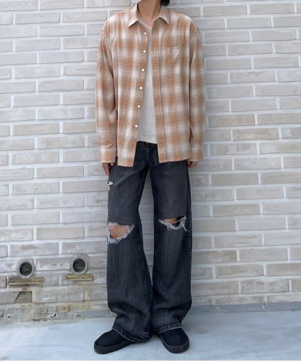 デニム・ジーパン DNSR Signature Destroyed Denim Pants 5SH168 MUSINSA | DNSR Signature Destroyed Denim Pants Black