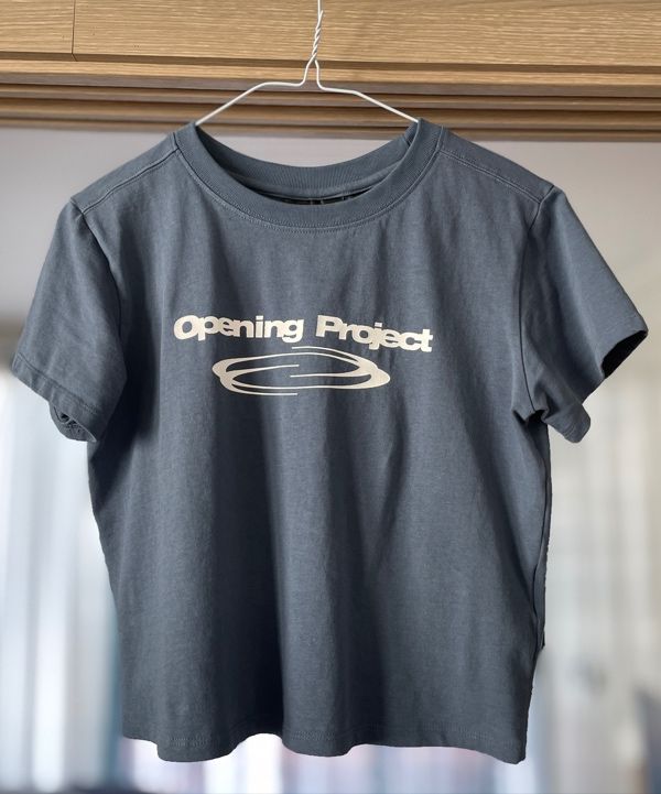 MUSINSA | OPENING PROJECT W Identity T Shirt - Blue Gray