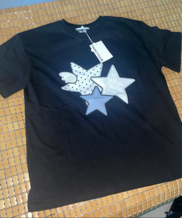 MUSINSA | FANCY CLUB MIX STAR ANGEL PATCH T (BLACK) F25QB117