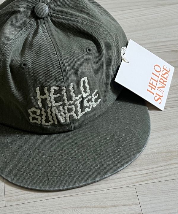 MUSINSA公式 | HELLO SUNRISE Washed Doodle Typo Relaxed Fit 6Panel
