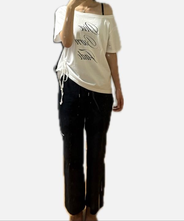 MUSINSA公式 | CRANK Lace String Off Shoulder Top_White
