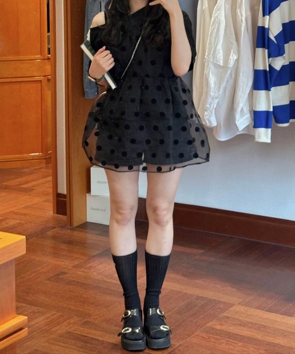● MA JOURNEE ● SHEER DOT ORGANZA DRESS_BLACK MUSINSA | MA JOURNEE SHEER DOT ORGANZA DRESS_BLACK