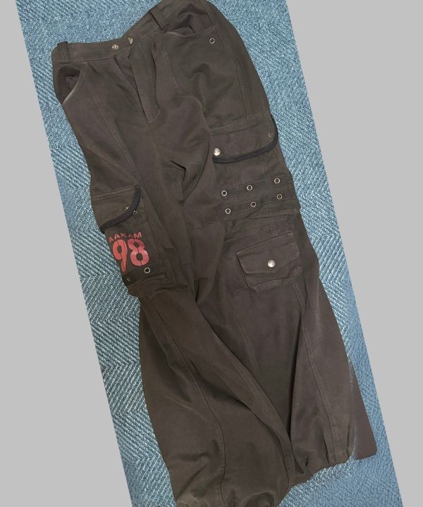 MUSINSA | AAKAM 98 Knee Pin-Tuck Contrast Cargo Pants (Black)