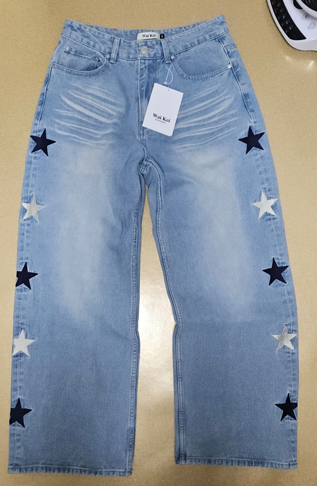 ★Wai Kei★ Star Denim Pants Yellow Washed Light Blue YKBE01 MUSINSA | WAI KEI Star Denim Pants Yellow Washed Light Blue