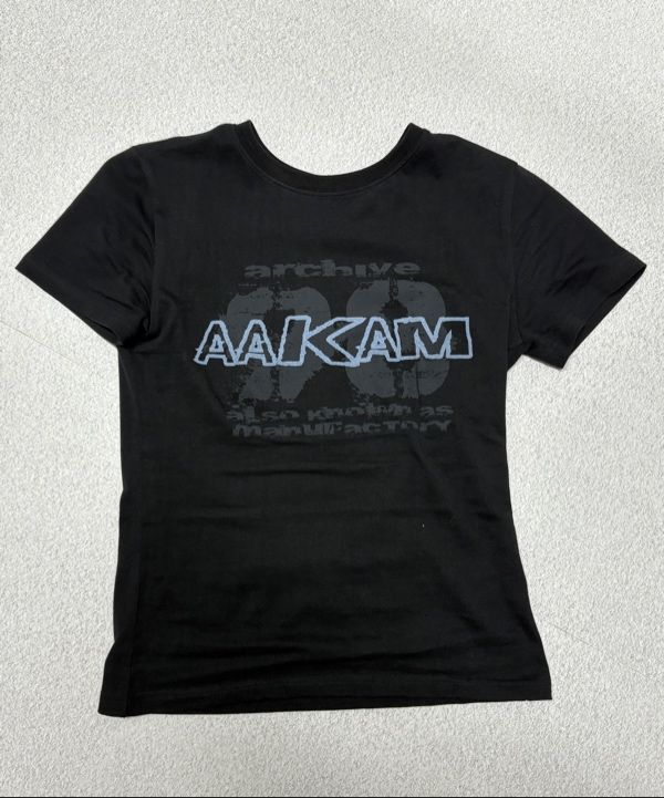 Tシャツ・カットソー AAKAM Painted 98 Half Top 5SH059 MUSINSA公式 | AAKAM Painted 98 Half Top (Black)