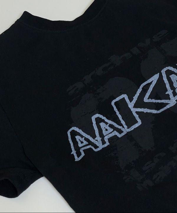 MUSINSA公式 | AAKAM Painted 98 Half Top (Black)