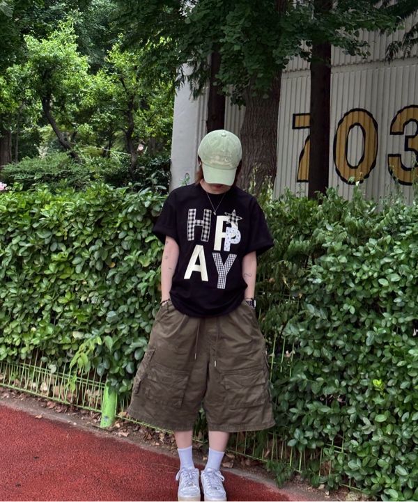Tシャツ・カットソー Wai Kei HAPPY Patchwork Short Sleeve T-shirt 5BSA066 MUSINSA | WAI KEI HAPPY Patchwork Short Sleeve T-shirt Navy