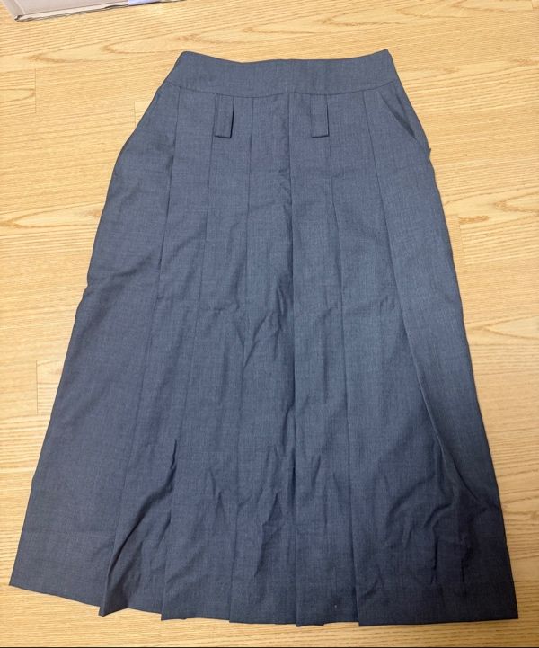 MUSINSA | KHAKIPOINT Pleats Long Skirt (gray)