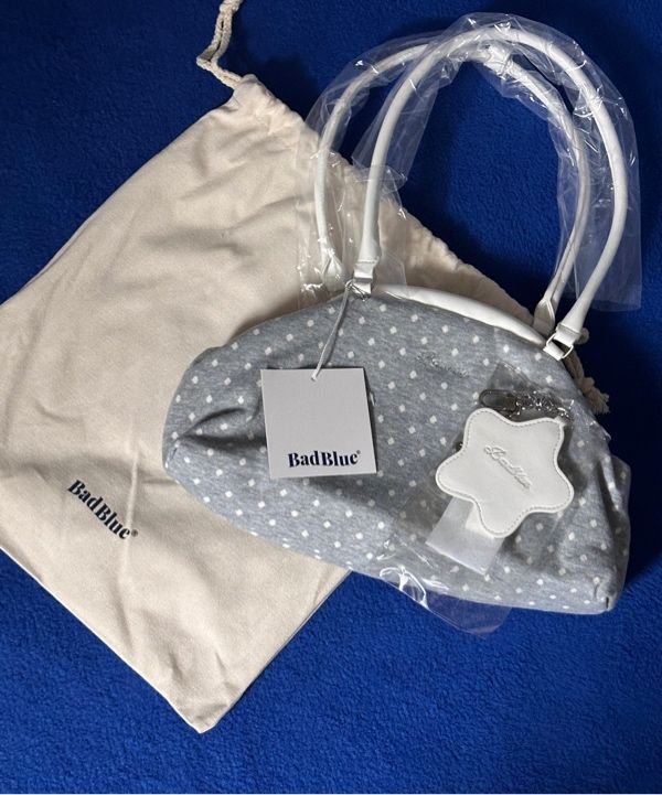 MUSINSA | BADBLUE Dot Cozy Dumpling Bag Gray