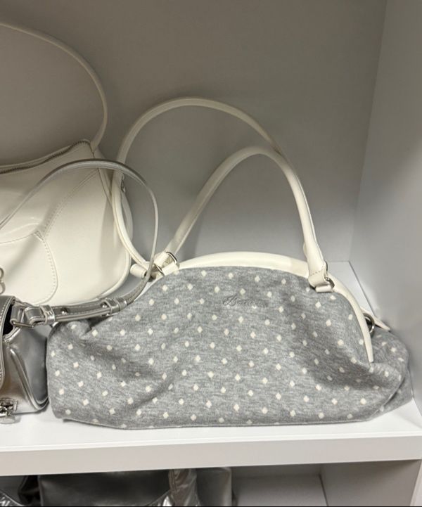 MUSINSA | BADBLUE Dot Cozy Dumpling Bag Gray