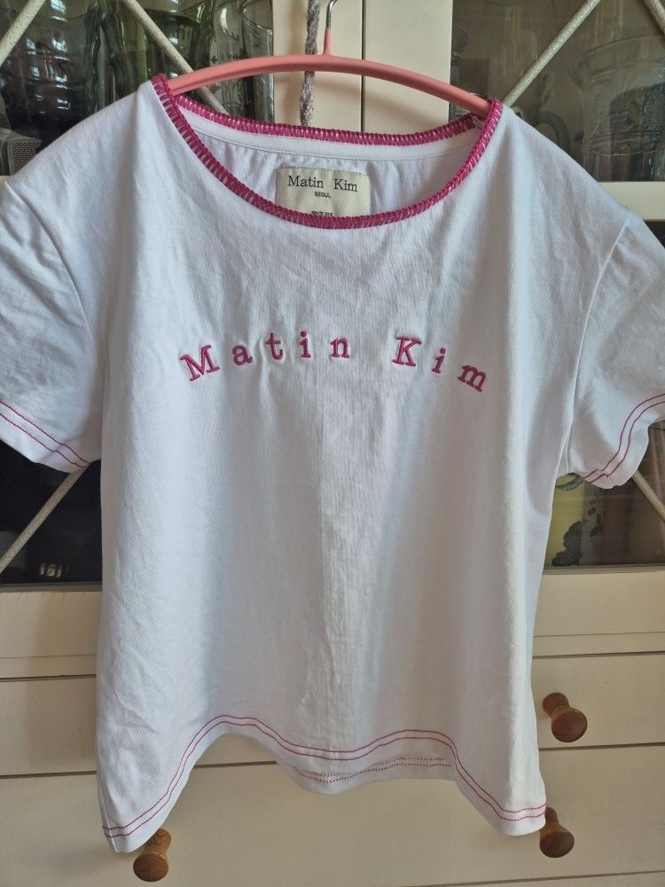 MUSINSA | MATIN KIM COLOR POINT ARCH LOGO TOP IN WHITE