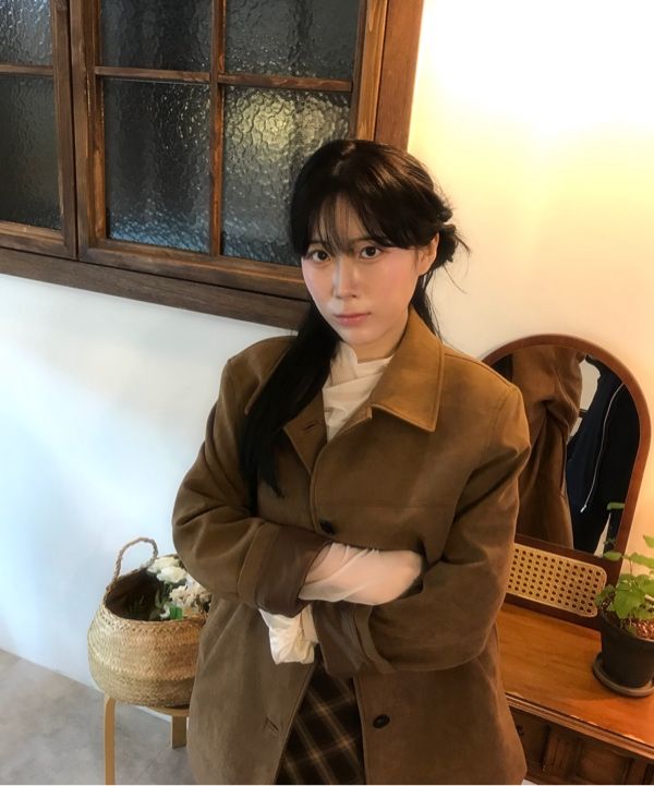 イタリア製 本革 スエード レザーカーコート 裏地総柄 ブラウン M 楽天