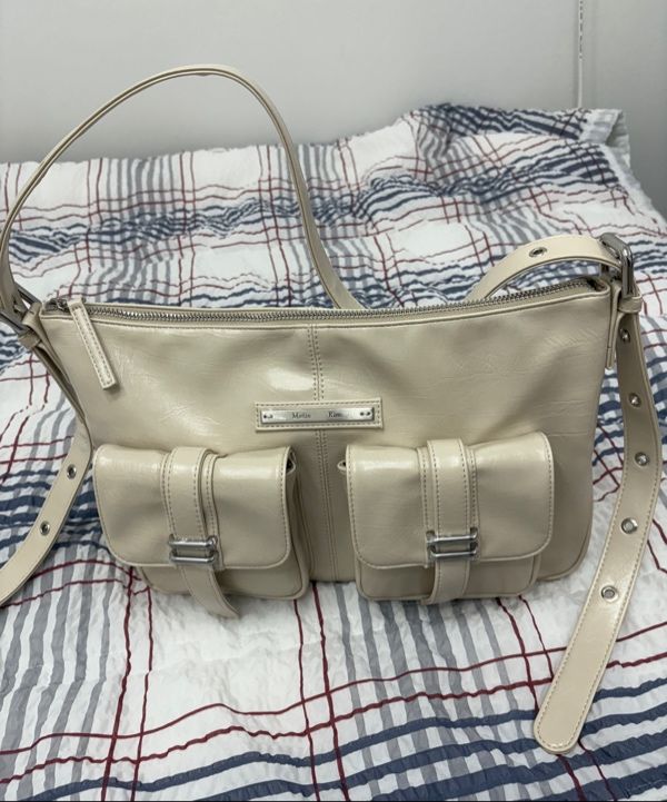 MUSINSA | MATIN KIM DOUBLE POCKET SHOULDER BAG IN CREAM