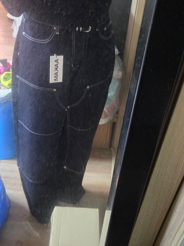 MUSINSA | AAKAM Double Knee Denim Pants (Dark Blue)