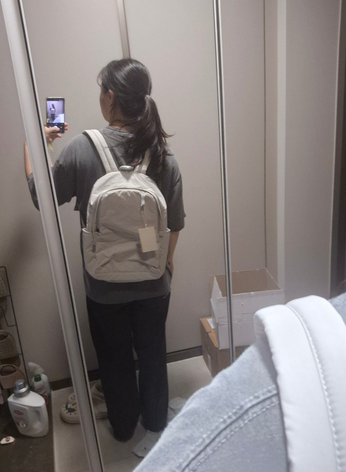 MUSINSA公式 | Pote 0002 HideSlot Classic Backpack AshMilk