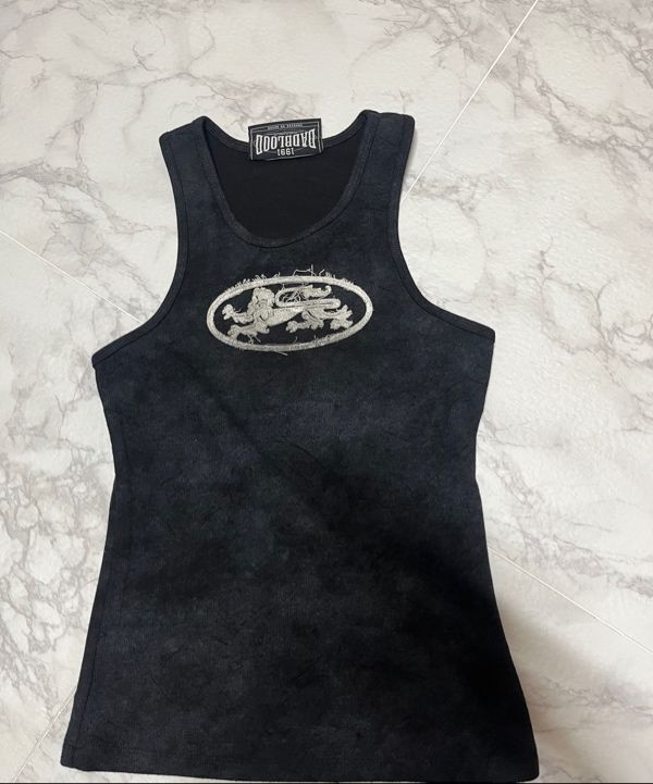 BADBLOOD ♥ Lion Patch Tank Mini Dress MUSINSA | BADBLOOD Lion Patch Tank - Washed Black