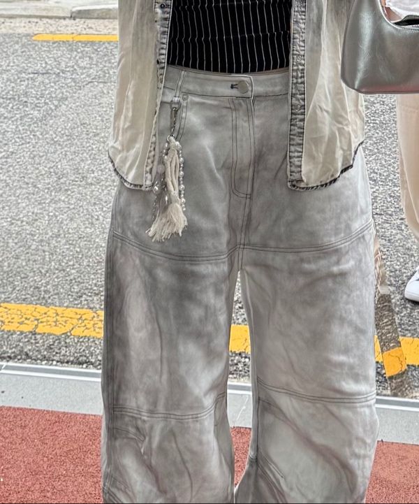 MUSINSA | BADBLOOD Squad Convex Pants - Denim White