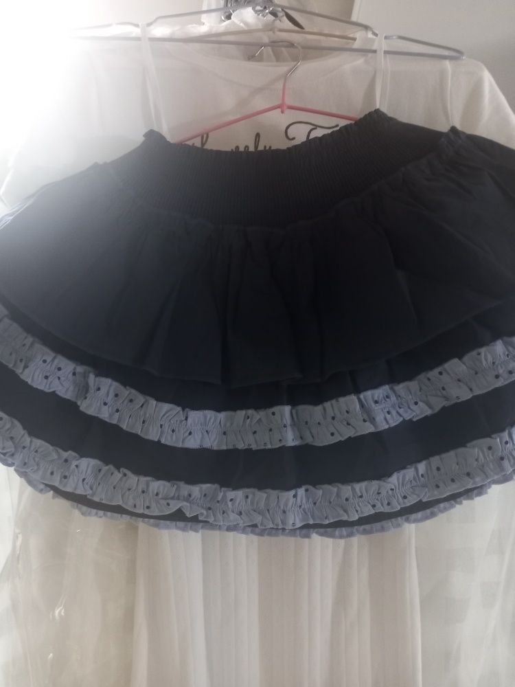 MUSINSA | RONRON CANCAN LAYERED SKIRT DOT NAVY