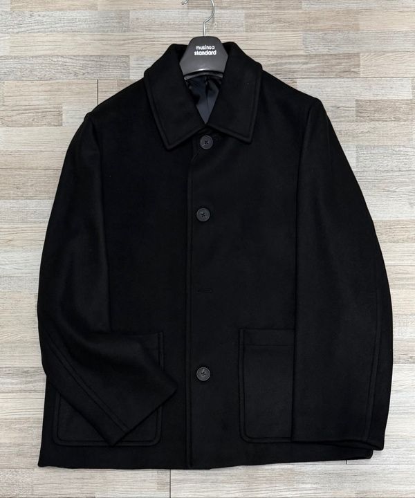 MUSINSA | MUSINSA STANDARD Daily Half Balmacaan Coat [Black]