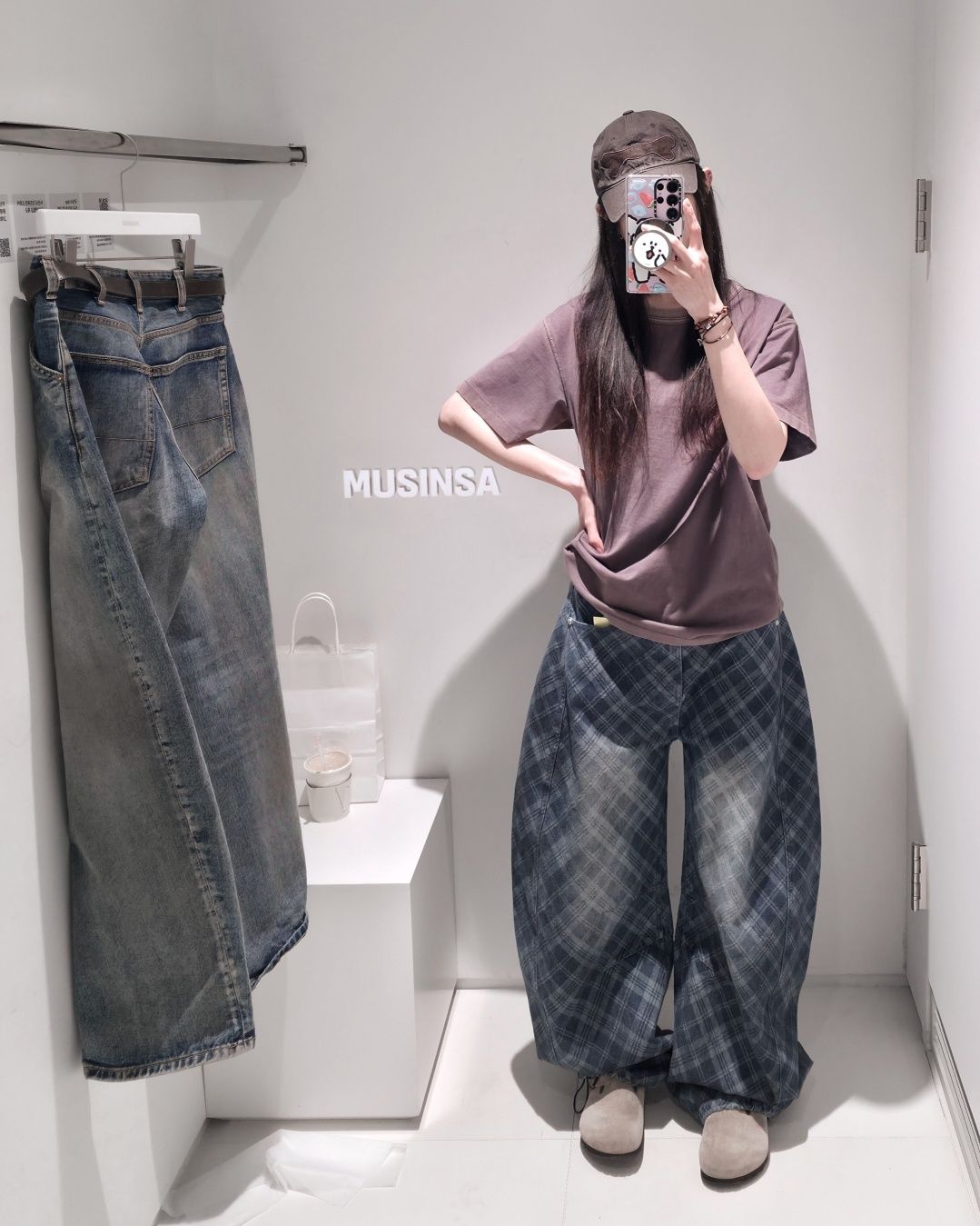 MUSINSA公式 | BADBLOOD ライオンパッチウォッシュドバレルパンツ