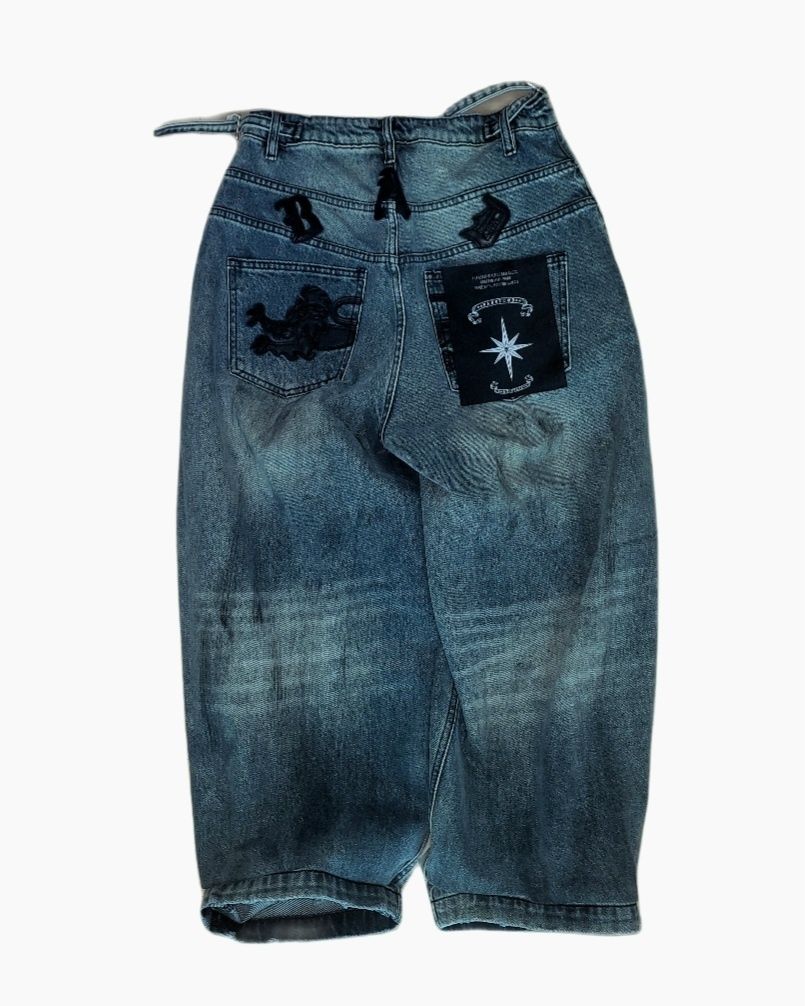MUSINSA | BADBLOOD 0209 Hard Washed Exhaust Jeans - Mid Blue
