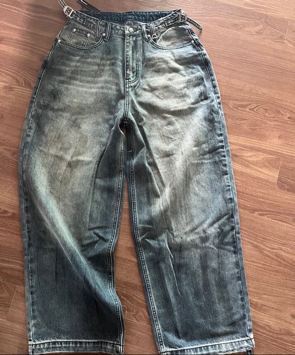 BADBLOOD ♥ 0209 Hard Washed Exhaust Jeans /追跡付 MUSINSA公式 | BADBLOOD 0209 Hard Washed Exhaust Jeans - Mid Blue