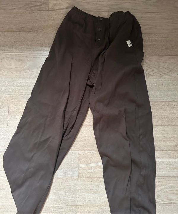 MUSINSA公式 | GLOWNY G BUTTON FLY PANTS (CHOCO)