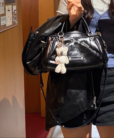 MUSINSA公式 | SUNBURNPROJECT Faux Leather Mini M.O.S Bag, BLACK