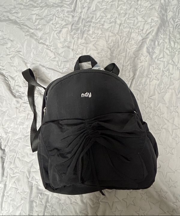 MUSINSA | NDY (nerdy) Ribbon shirring mini backpack black
