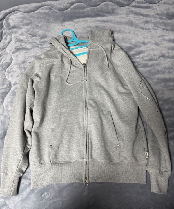 MUSINSA公式 | YOUHEE STAR HOTFIX HOOD ZIP-UP MELANGE GREY