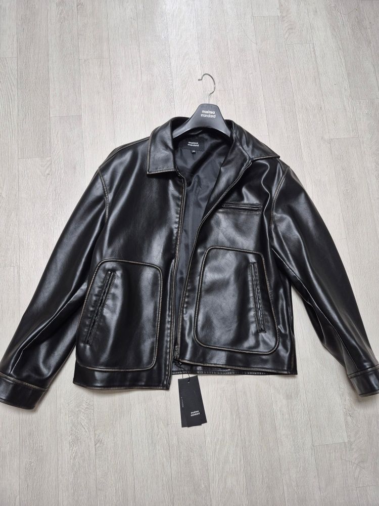 MUSINSA | MUSINSA STANDARD Faded Synthetic Leather Drizzler Jacket