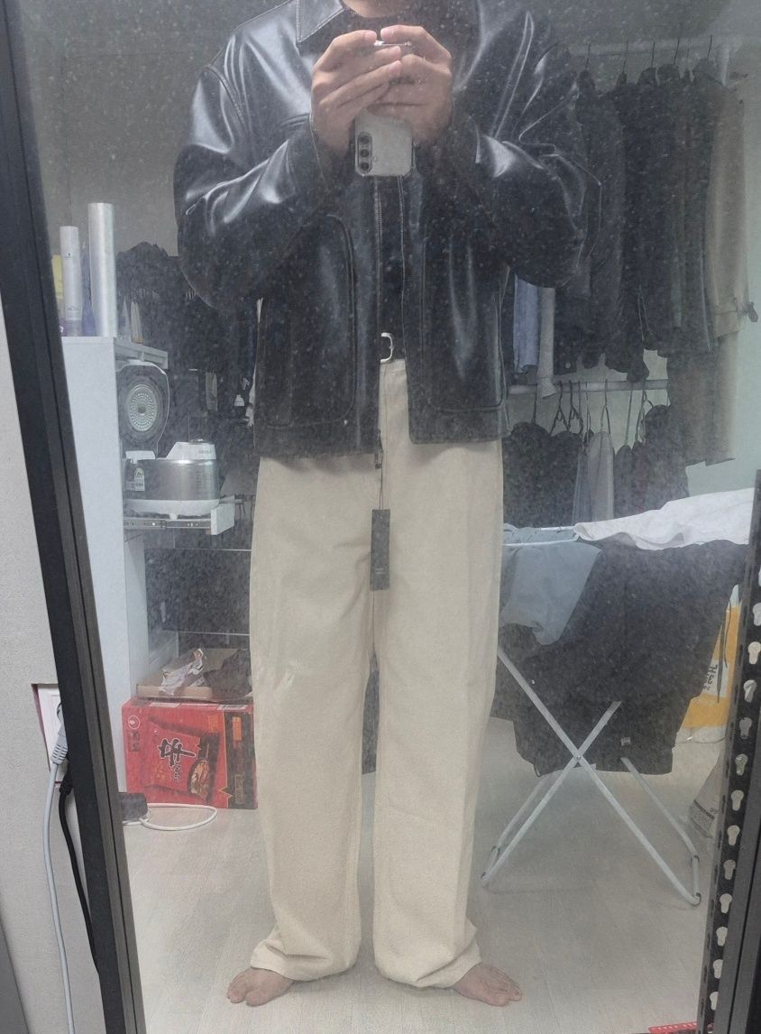 MUSINSA | MUSINSA STANDARD Faded Synthetic Leather Drizzler Jacket