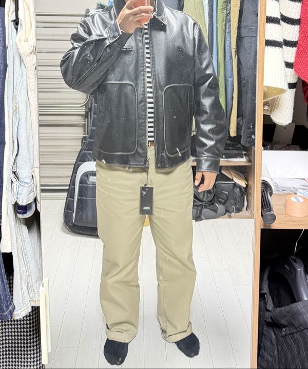 MUSINSA | MUSINSA STANDARD Faded Synthetic Leather Drizzler Jacket