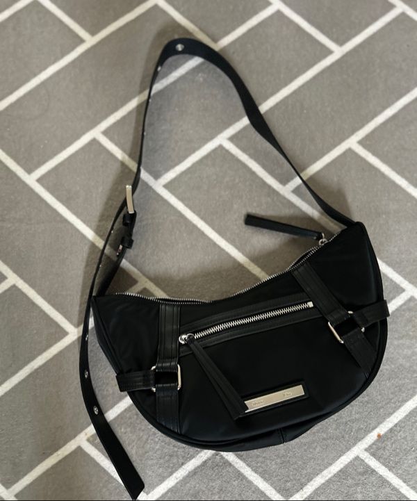 MUSINSA | MATIN KIM FABRIC ARC HOBO BAG IN BLACK