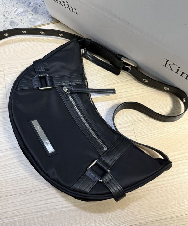 MUSINSA | MATIN KIM FABRIC ARC HOBO BAG IN BLACK