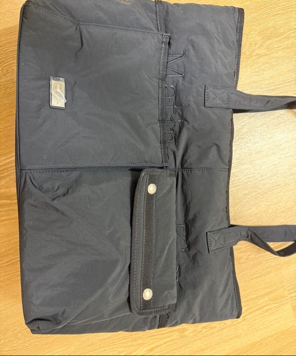 MUSINSA | MATIN KIM POCKET UTILITY NYLON BIG SHOULDER BAG IN BLACK