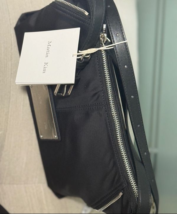 MUSINSA | MATIN KIM SIDE ZIPPER FABRIC TWO WAY BAG IN BLACK