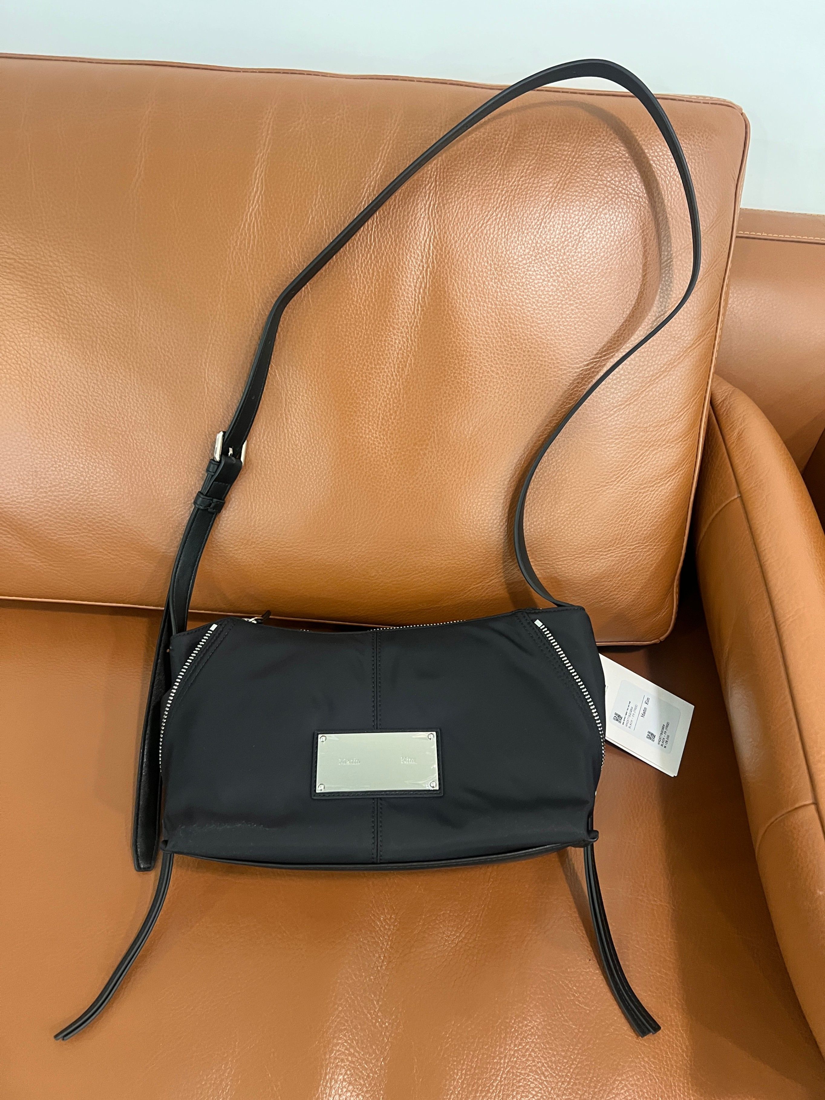 MUSINSA | MATIN KIM SIDE ZIPPER FABRIC TWO WAY BAG IN BLACK