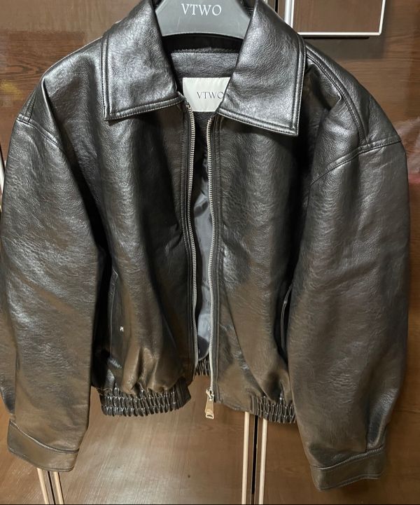 MUSINSA | VTWO 8272 Washed Leather Single Jacket (BLACK)