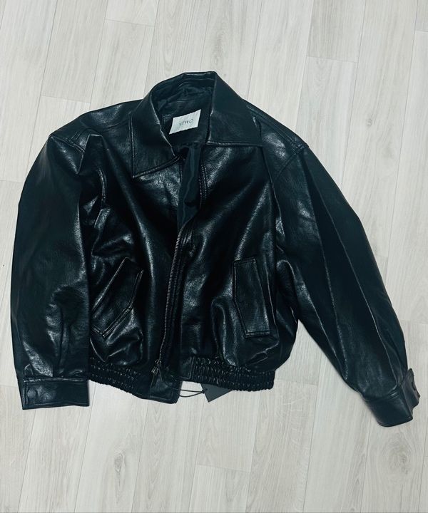 MUSINSA | VTWO 8272 Washed Leather Single Jacket (BLACK)